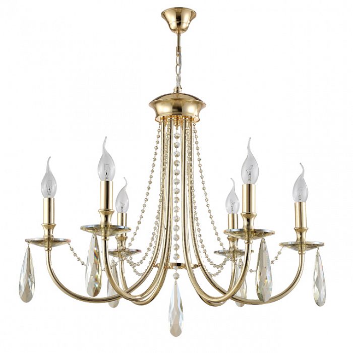 Люстра Crystal Lux VICTORIA SP6 GOLD/AMBER